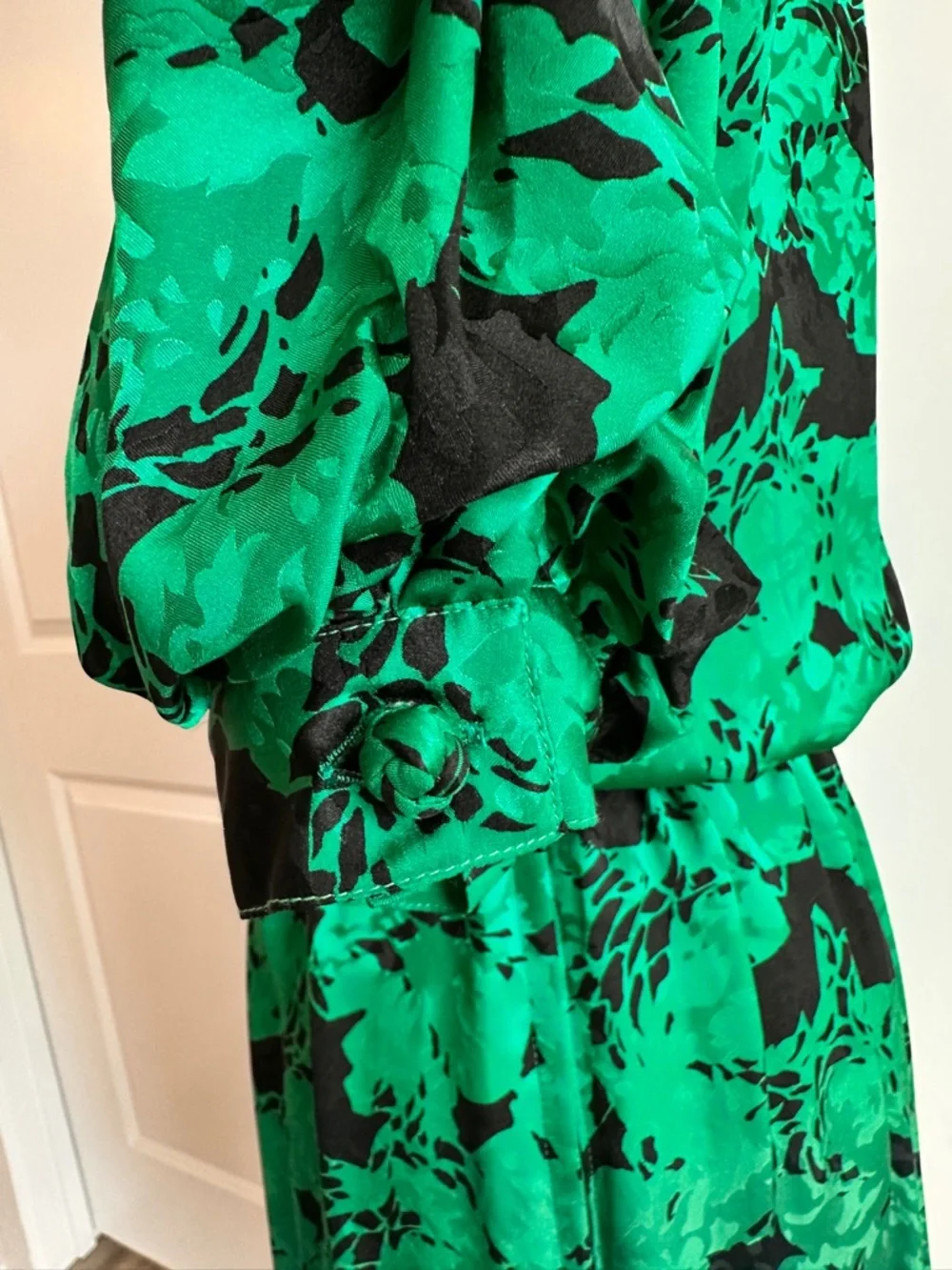 Vintage Silk Maggy London Emerald Green Dress - Picture 10 of 12